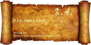 Kis Ametiszt névjegykártya